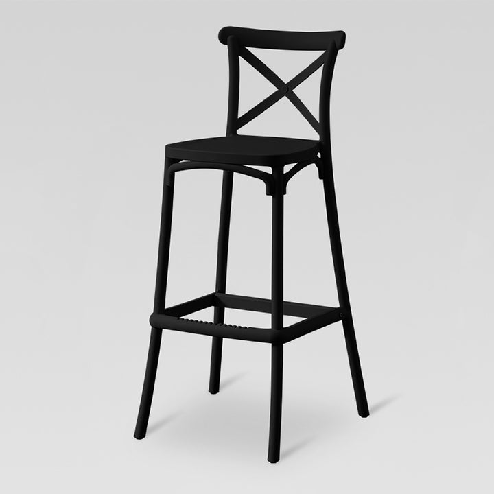 Modern Minimalist Square X Design PP Bar Stool Backrest For Dining Room &amp; Kitchen
