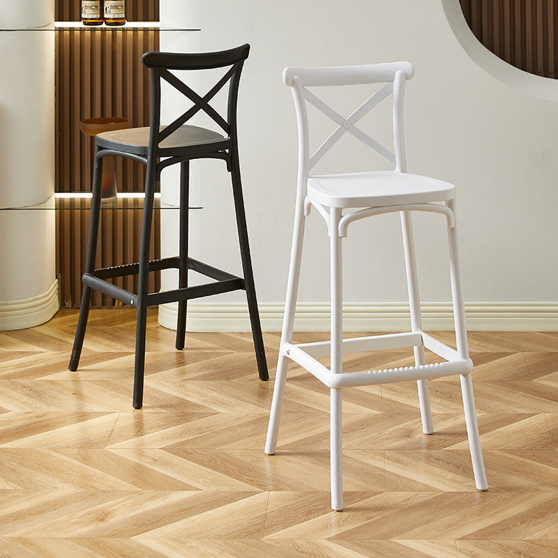 Modern Minimalist Square X Design PP Bar Stool Backrest For Dining Room & Kitchen