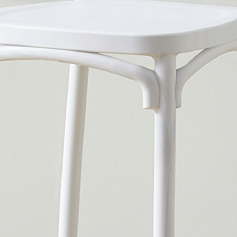 Tabouret de bar carré minimaliste moderne en PP avec dossier pour salle à manger et cuisine 