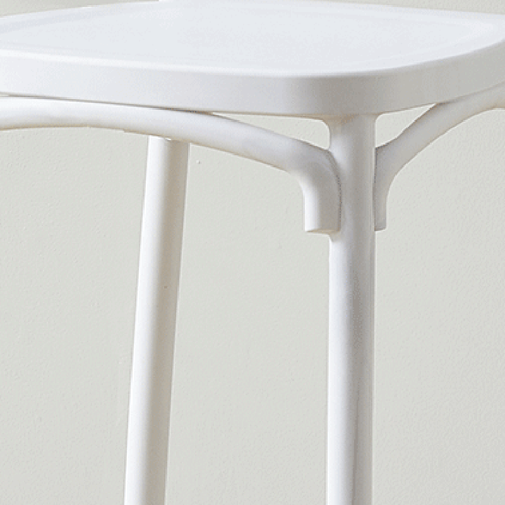 Tabouret de bar carré minimaliste moderne en PP avec dossier pour salle à manger et cuisine 