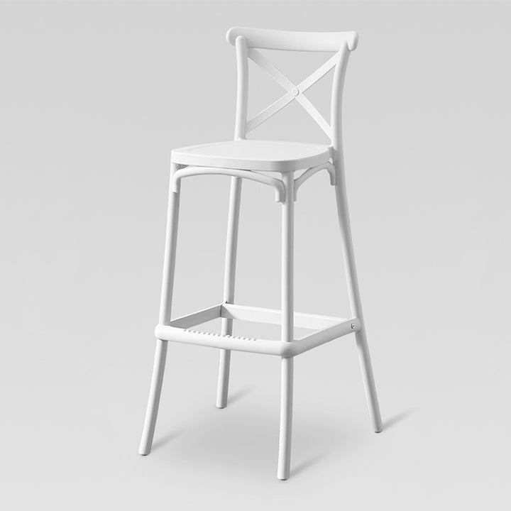 Modern Minimalist Square X Design PP Bar Stool Backrest For Dining Room &amp; Kitchen