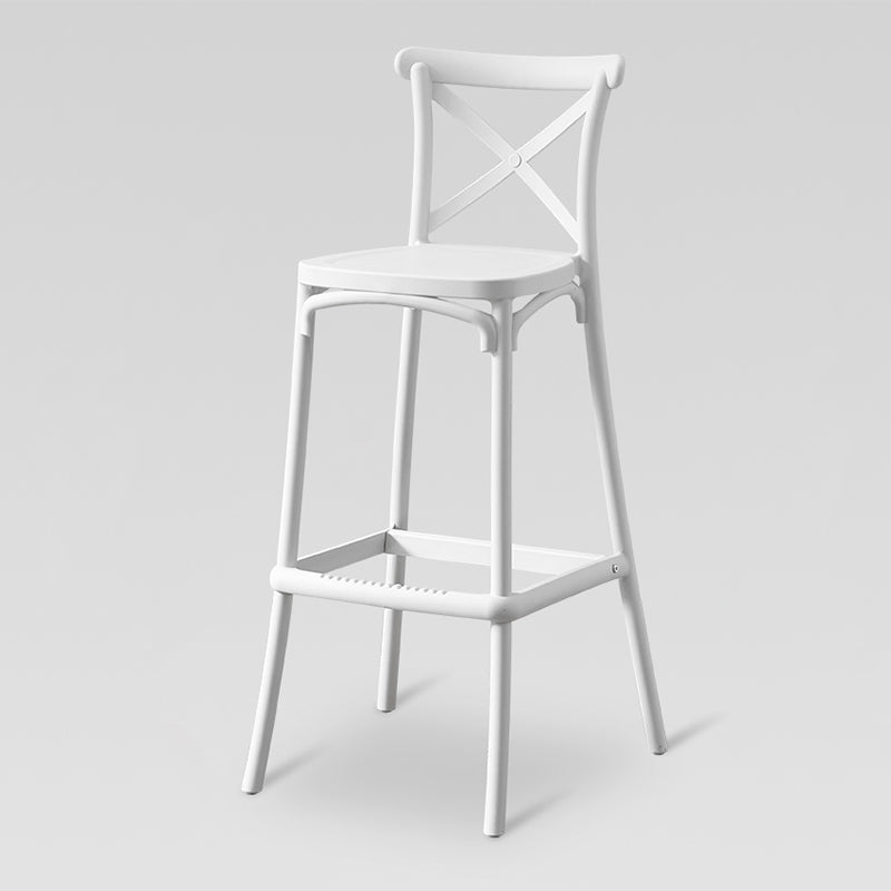 Modern Minimalist Square X Design PP Bar Stool Backrest For Dining Room & Kitchen