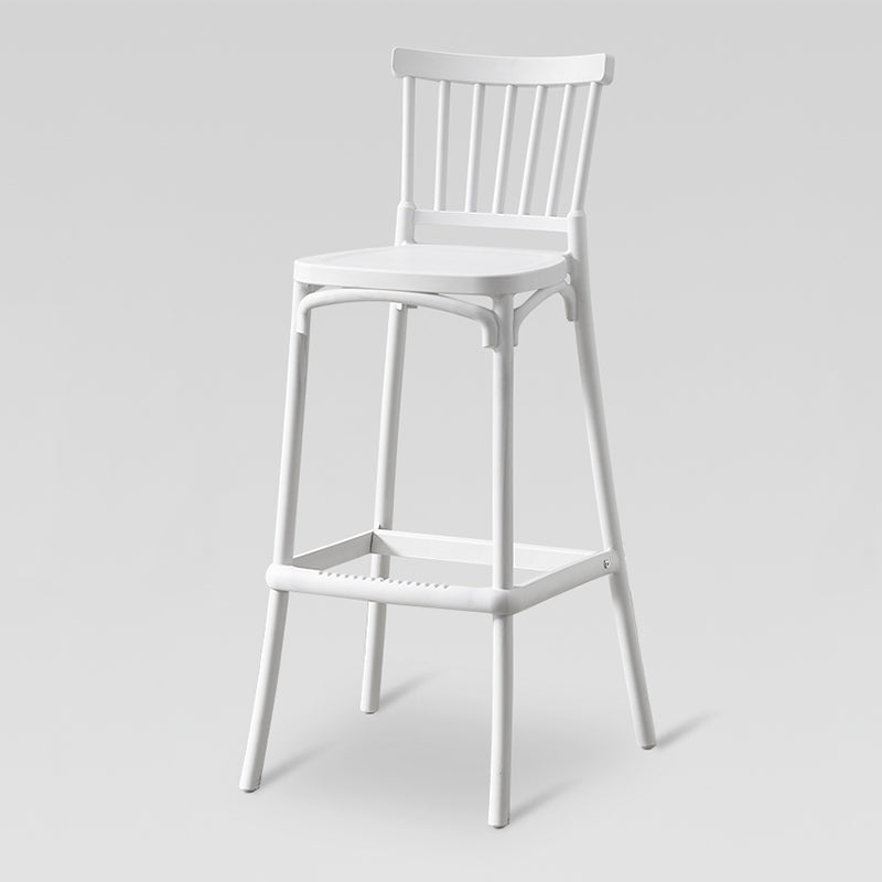 Tabouret de bar carré minimaliste moderne en PP avec dossier pour salle à manger et cuisine 