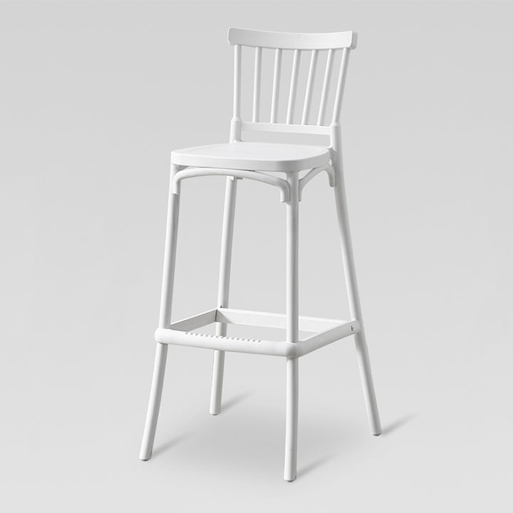 Tabouret de bar carré minimaliste moderne en PP avec dossier pour salle à manger et cuisine 