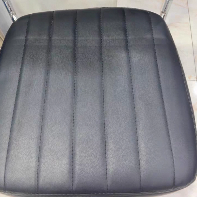 Chaise de bureau carrée minimaliste moderne en fer et cuir PU avec dossier rembourré en mousse pour la maison et le bureau 