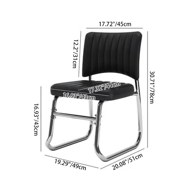 Modern Minimalist Square Iron PU Leather Sponge Desk Chair Backrest For Home Office