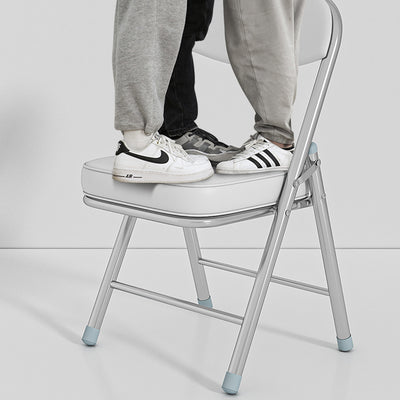 Modern Minimalist Square PU Leather Carbon Steel Foldable Desk Chair Backrest For Home Office