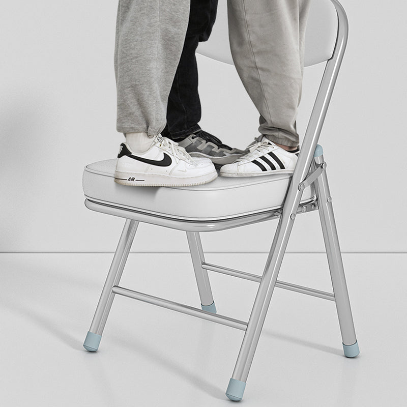 Modern Minimalist Square PU Leather Carbon Steel Foldable Desk Chair Backrest For Home Office