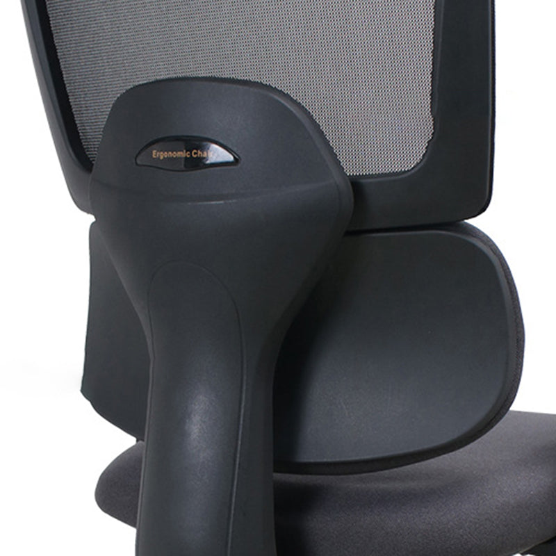 Chaise de bureau roulante ergonomique minimaliste moderne en nylon et PP avec maille en tissu, hauteur réglable, design pivotant, accoudoir et appui-tête pour la maison et le bureau 