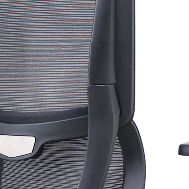 Chaise de bureau roulante ergonomique minimaliste moderne en nylon et PP avec maille en tissu, hauteur réglable, design pivotant, accoudoir et appui-tête pour la maison et le bureau 