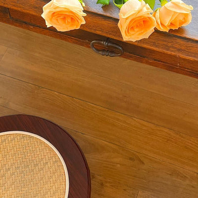 Modern Mid-Century Round Stainless Steel MDF Rattan Weaving Foldable Stool Backrest For Living Room