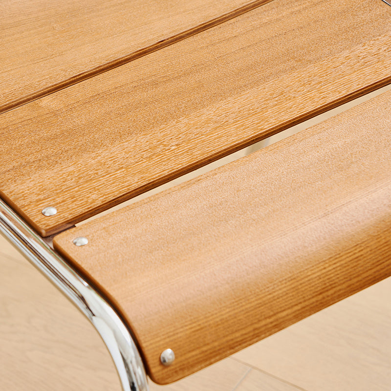 Modern Minimalist Square Solid Wood Plywood Electroplated Iron Dining Chair Backrest For Dining Room