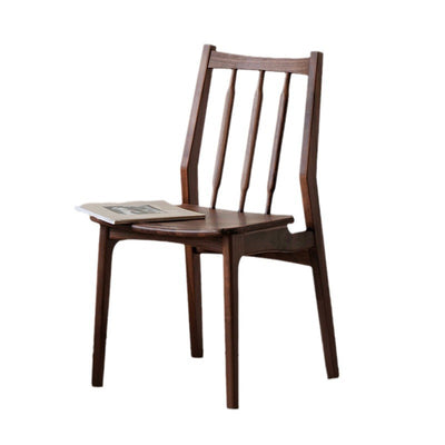 Contemporary Nordic Square-Cornered Walnut Dining Chair Backrest For Dining Room