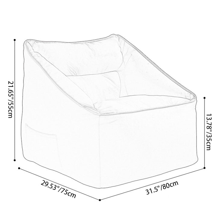 Modern Minimalist Square Synthetic Fabric EPS Accent Chair Backrest For Living Room
