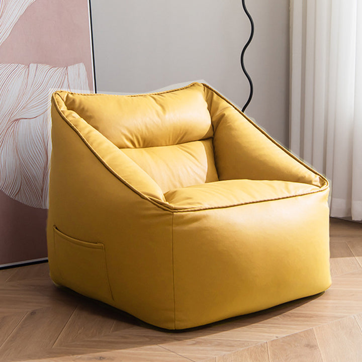 Sillón auxiliar cuadrado de tela sintética EPS de estilo minimalista moderno con respaldo para sala de estar 
