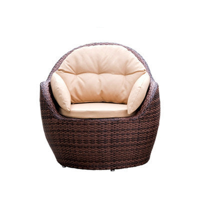 Modern Minimalist Round Sponge PE Rattan Weaving Sofa Backrest Armrest For Outdoor Patios