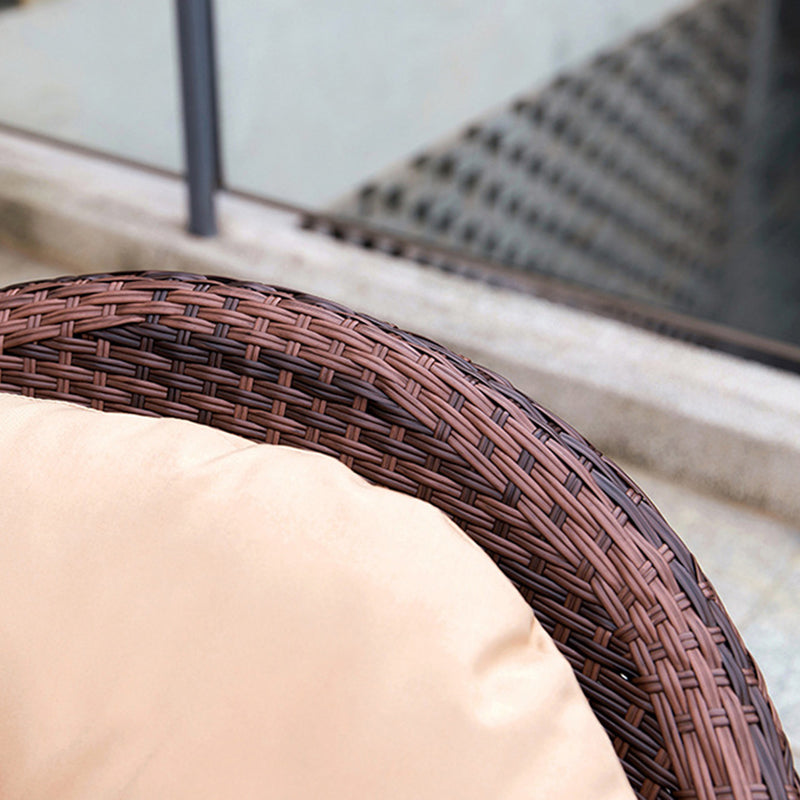 Dossier et accoudoir de canapé en rotin PE tressé rond, minimaliste moderne, en éponge, pour patios extérieurs 