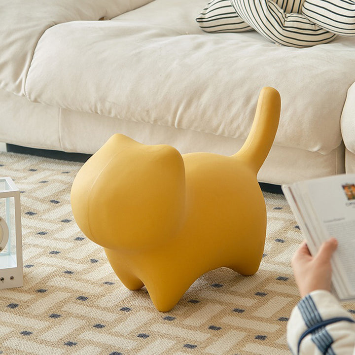 Taburete de plástico para niños sin respaldo de gato creativo contemporáneo para entrada y sala de estar 