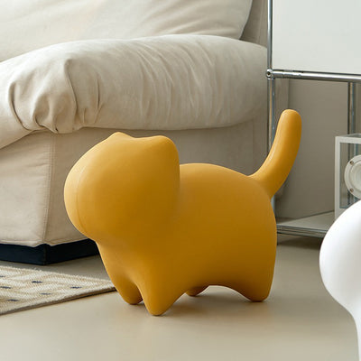 Contemporary Creative Cat- Design Plastic Kids Stool Backless For Entryway & Living Room