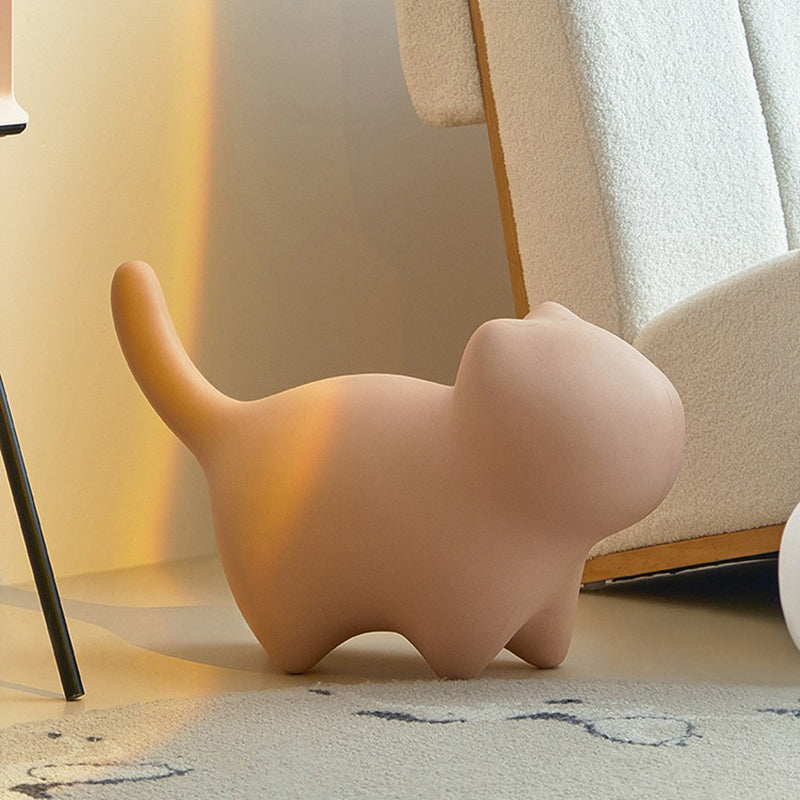 Contemporary Creative Cat- Design Plastic Kids Stool Backless For Entryway & Living Room