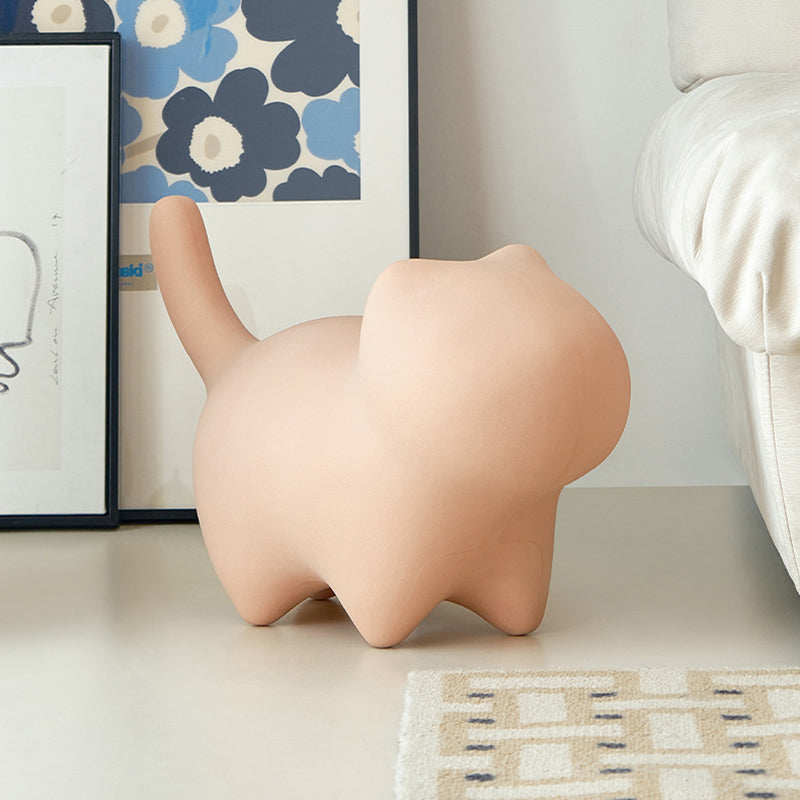 Contemporary Creative Cat- Design Plastic Kids Stool Backless For Entryway & Living Room