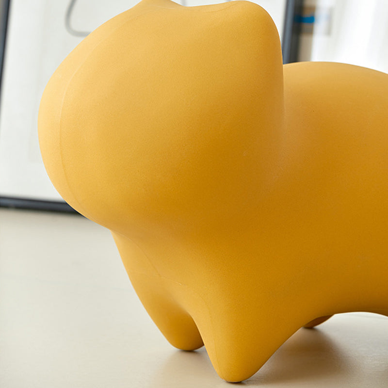 Contemporary Creative Cat- Design Plastic Kids Stool Backless For Entryway & Living Room