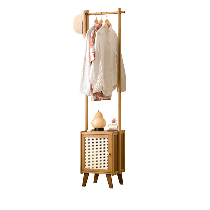 Contemporary Scandinavian Rectangular MDF Bamboo Hall Tree 1-Cabinet For Bedroom