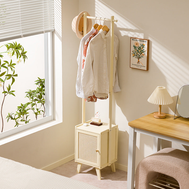 Contemporary Scandinavian Rectangular MDF Bamboo Hall Tree 1-Cabinet For Bedroom