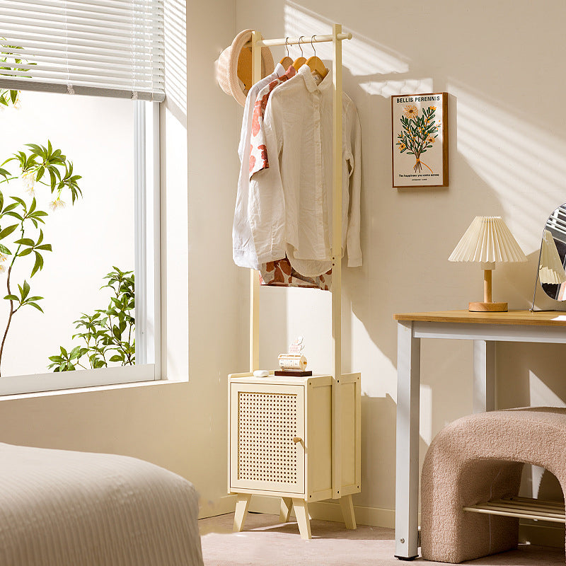 Contemporary Scandinavian Rectangular MDF Bamboo Hall Tree 1-Cabinet For Bedroom