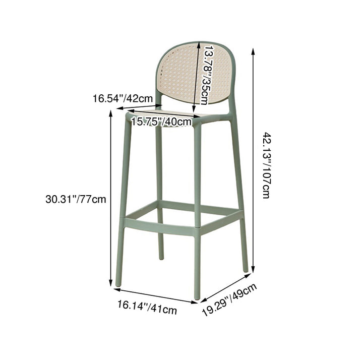 Moderner minimalistischer rechteckiger PP-Rattan-Webstuhl mit Rückenlehne und Fußstütze für das Esszimmer 