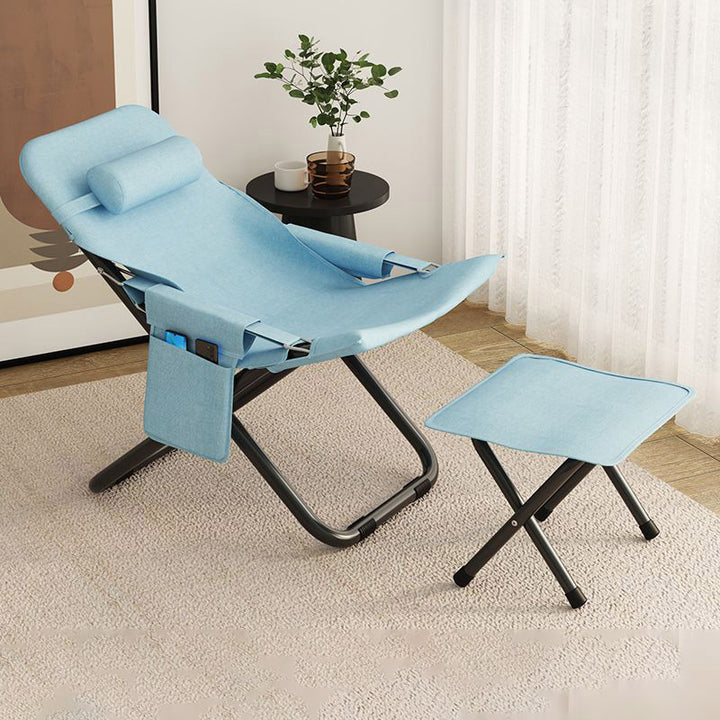 Moderno Minimalista Oxford Tela &amp; Hierro Rectangular Plegable Ajustable Silla de Acento Para Sala de Estar 