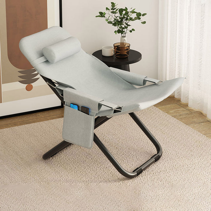Moderno Minimalista Oxford Tela &amp; Hierro Rectangular Plegable Ajustable Silla de Acento Para Sala de Estar 