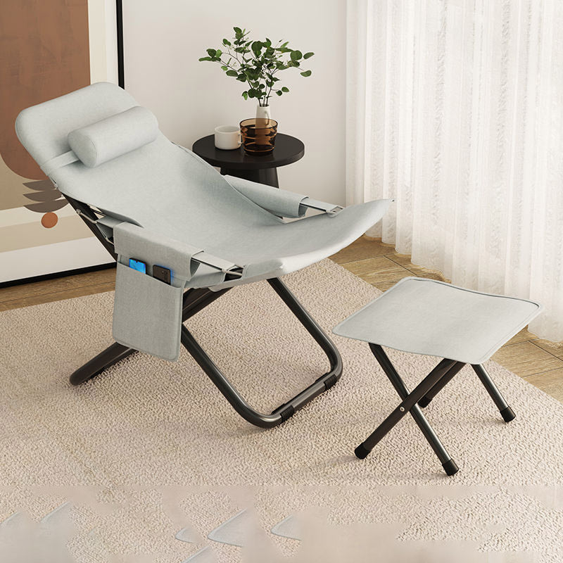 Moderno Minimalista Oxford Tela &amp; Hierro Rectangular Plegable Ajustable Silla de Acento Para Sala de Estar 
