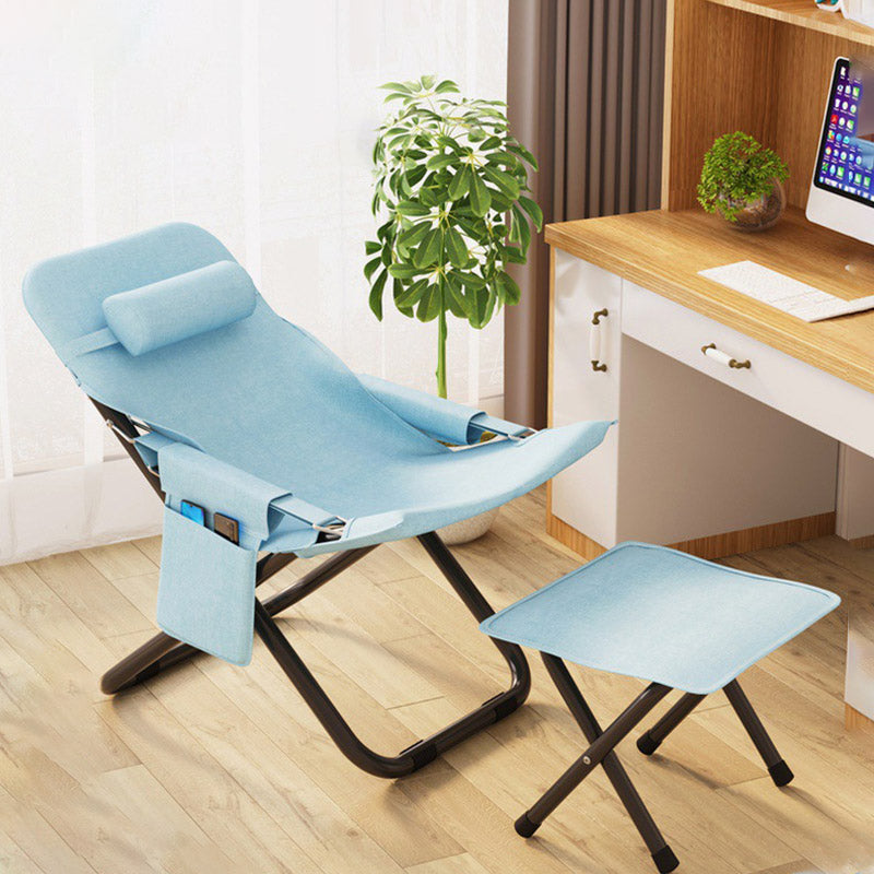 Moderno Minimalista Oxford Tela &amp; Hierro Rectangular Plegable Ajustable Silla de Acento Para Sala de Estar 