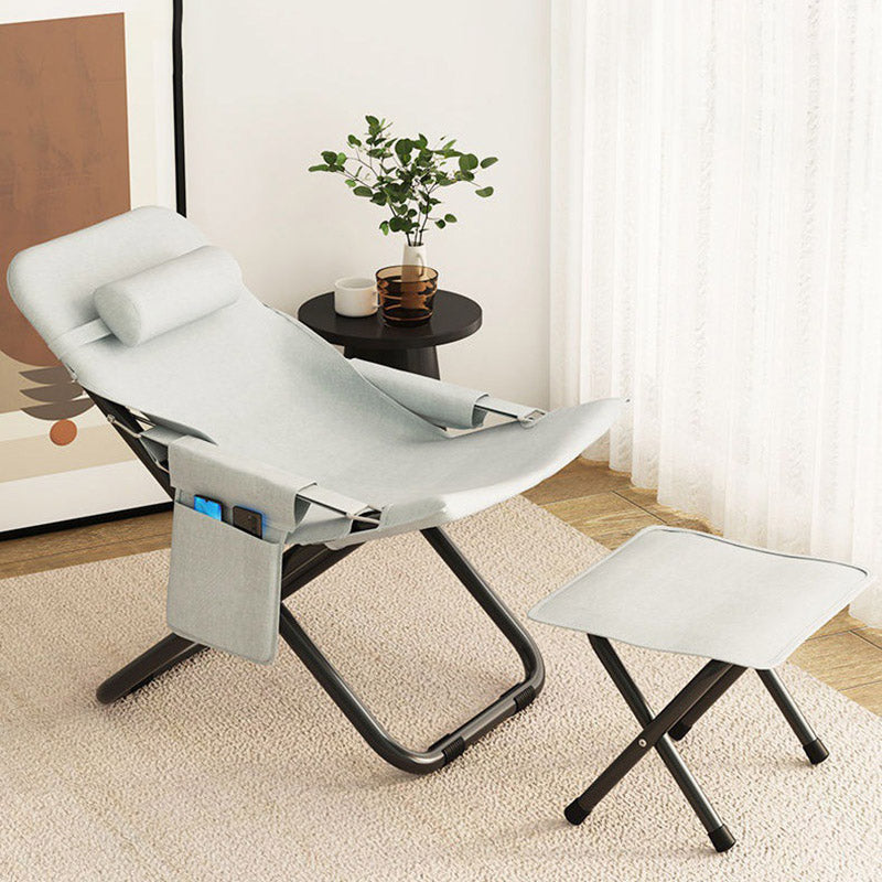 Moderno Minimalista Oxford Tela &amp; Hierro Rectangular Plegable Ajustable Silla de Acento Para Sala de Estar 
