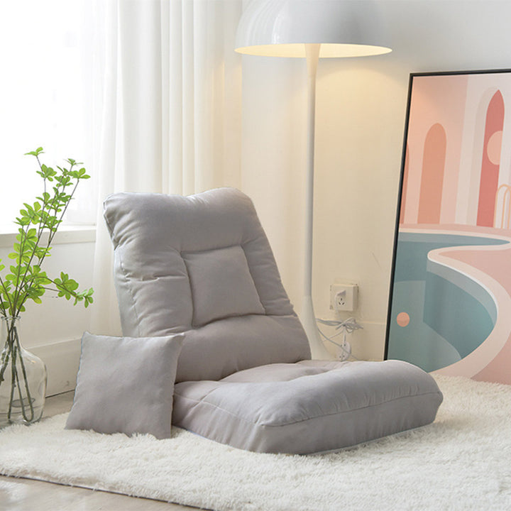 Silla de acento rectangular moderna minimalista de hierro con tela de algodón PP con respaldo ajustable y funda extraíble y lavable para sala de estar y dormitorio 