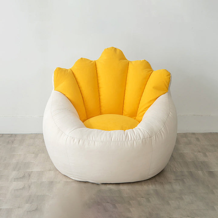 Contemporary Creative EPS Beads Crown-Shaped Accent Chair With Backrest For Living Room & Bedroom