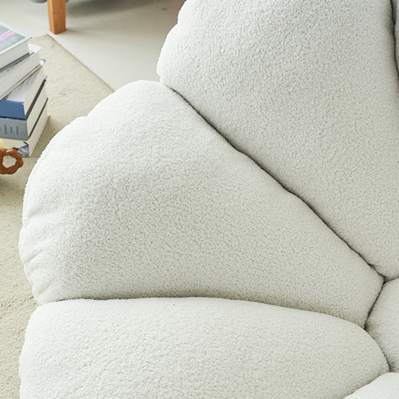 Contemporary Creative Plush Fabric &amp; Iron Petal Swivel Accent Chair With Backrest For Living Room &amp; Bedroom