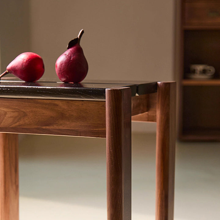 Traditional Japanese Solid Rubberwood Square Vanity Stool For Bedroom, Living Room &amp; Entryway