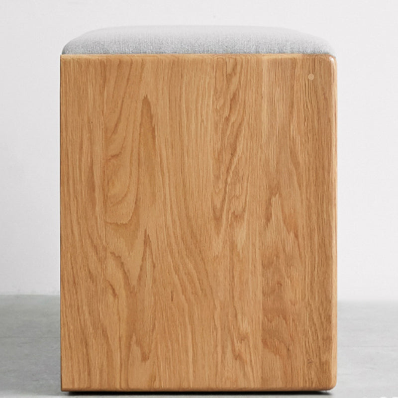 Modern Minimalist Solid Wood &amp; Linen Rectangular Shoe Bench With Drawer And Dual Storage Spaces For Entryway