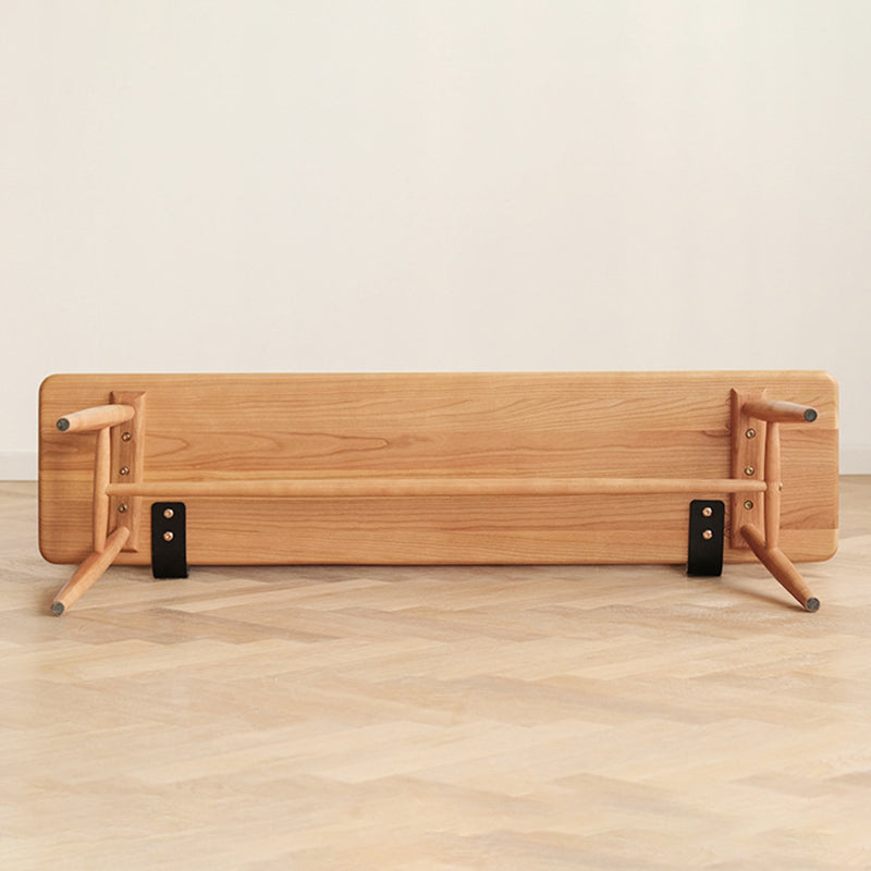 Banc rectangulaire en bois massif au design minimaliste moderne avec dossier pour salle à manger, chambre et salon 