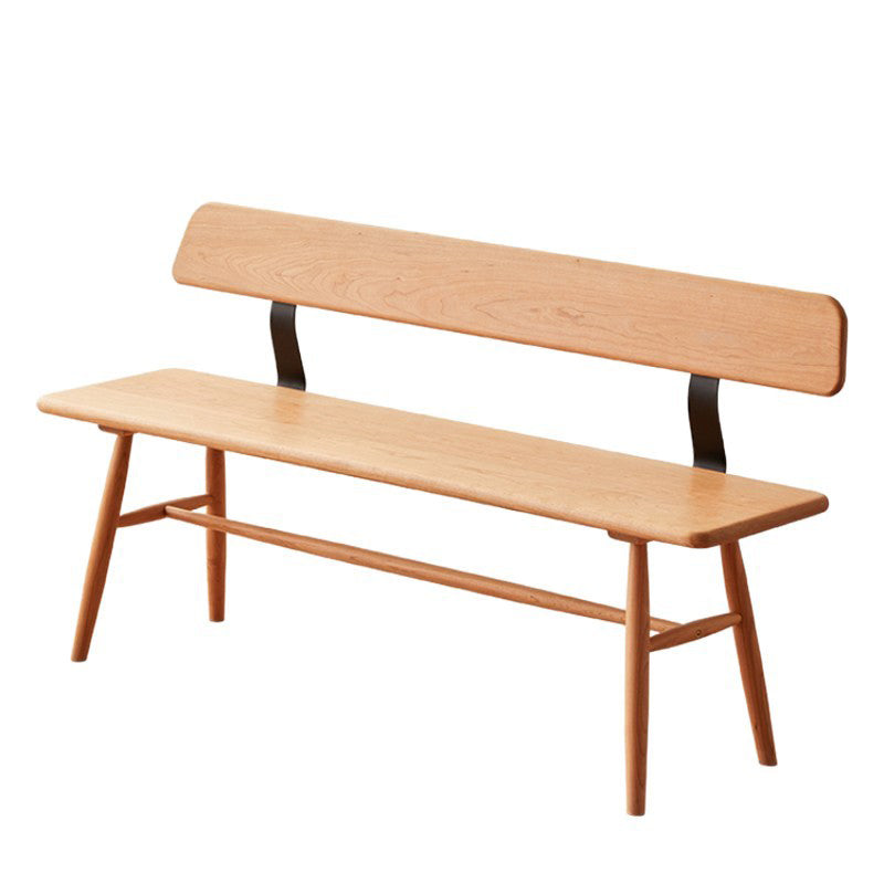 Banc rectangulaire en bois massif au design minimaliste moderne avec dossier pour salle à manger, chambre et salon 