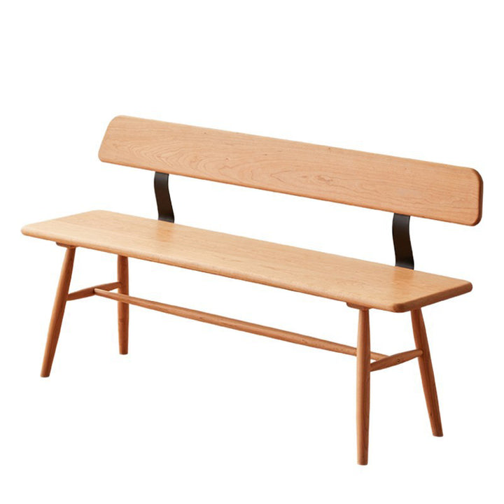 Banc rectangulaire en bois massif au design minimaliste moderne avec dossier pour salle à manger, chambre et salon 