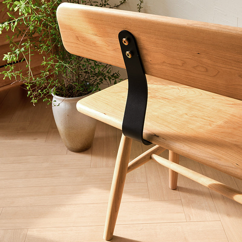 Banc rectangulaire en bois massif au design minimaliste moderne avec dossier pour salle à manger, chambre et salon 