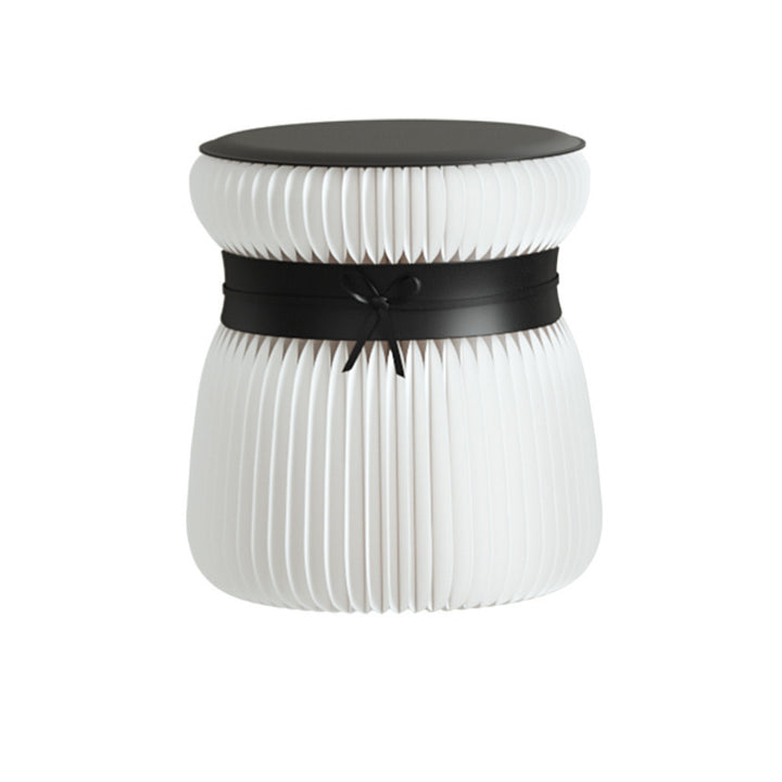 Moderner Art Deco Kraftpapier Acryl Metall PU Leder Runder Faltbarer Hocker Für Eingang &amp; Wohnzimmer 
