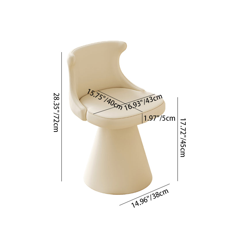 Modern Minimalist Plywood Scratch-resistant Leather Chenille Velvet Upholstered Vanity Stool With Wraparound Back &amp; Swivel For Bedroom