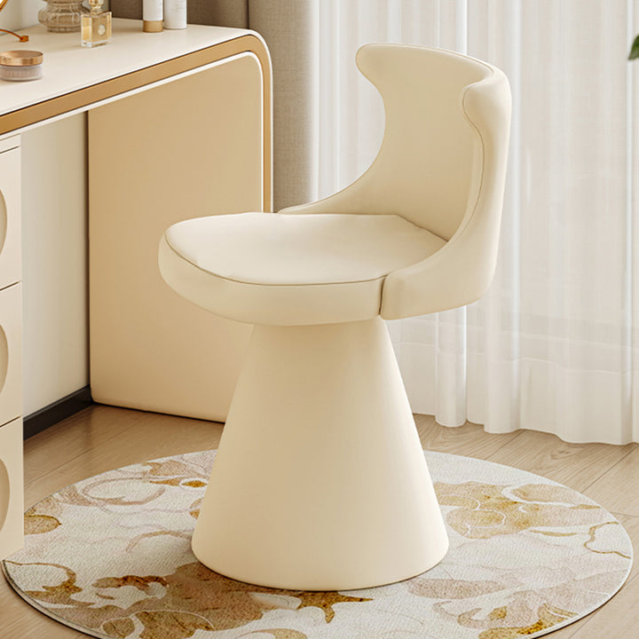 Modern Minimalist Plywood Scratch-resistant Leather Chenille Velvet Upholstered Vanity Stool With Wraparound Back &amp; Swivel For Bedroom