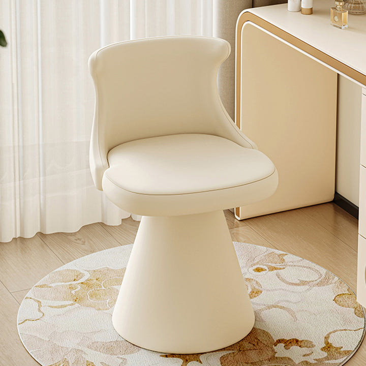 Modern Minimalist Plywood Scratch-resistant Leather Chenille Velvet Upholstered Vanity Stool With Wraparound Back &amp; Swivel For Bedroom