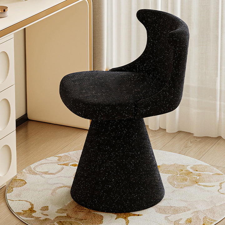 Modern Minimalist Plywood Scratch-resistant Leather Chenille Velvet Upholstered Vanity Stool With Wraparound Back &amp; Swivel For Bedroom