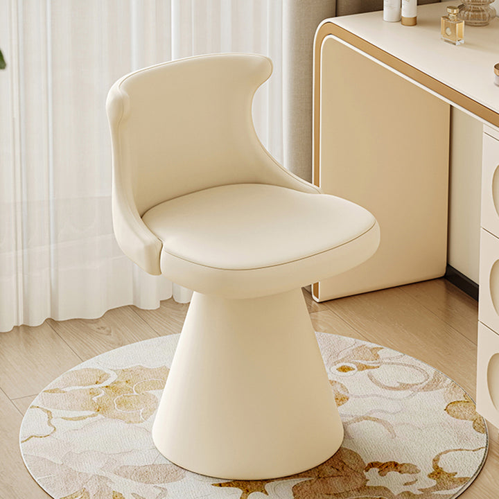 Modern Minimalist Plywood Scratch-resistant Leather Chenille Velvet Upholstered Vanity Stool With Wraparound Back &amp; Swivel For Bedroom